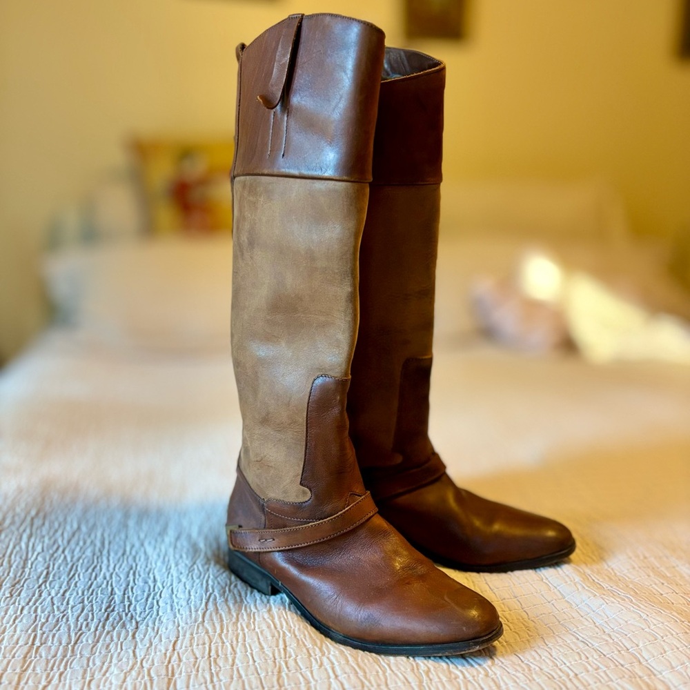 Golden Goose Charlie Riding Boot Leather Brown Made in Italy Women Size EU 40